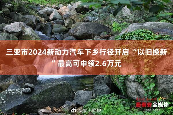 三亚市2024新动力汽车下乡行径开启 “以旧换新”最高可申领2.6万元