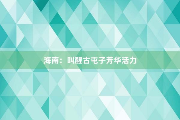 海南：叫醒古屯子芳华活力